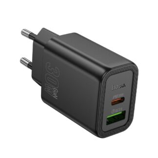 Hoco N63 wall charger USB A + Type C PD QC3.0 3A 30W black