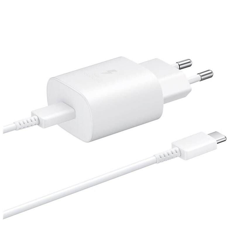 Samsung EP-TA800EWE + EP-DA905BWE 25W Travel Charger + USB-C / USB-C Data Cable White (Bulk) - Image 2