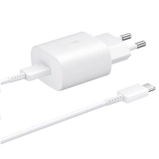 Samsung EP-TA800EWE + EP-DA705BWE 25W Travel Charger + USB-C/USB-C Data Cable White (Bulk)