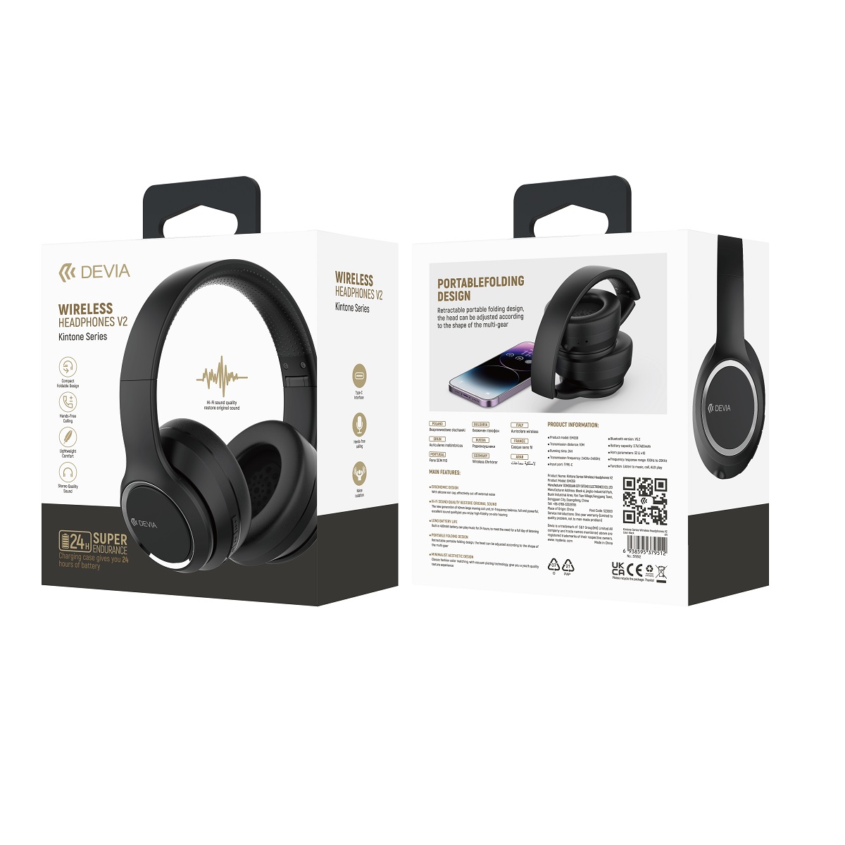 Devia Bluetooth headphones Kintone black - Image 2