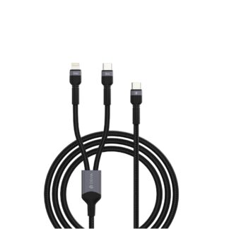 Devia 2in1 cable Extreme EC648 USB-C + USB-C - Lightning 1,2 m 3A black