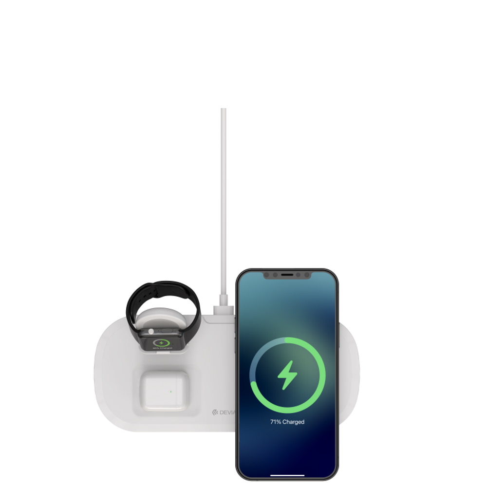 Devia wireless charger 3in1 Smart 15W white - Image 3