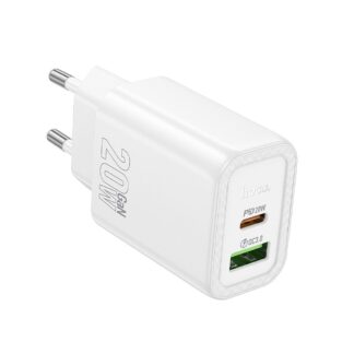Hoco N61 wall charger USB A + Type C PD QC3.0 3A 20W white