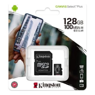 Kingston Canvas Select Plus microSDXC 128GB Class 10 U1 V10 A1 UHS-I με αντάπτορα