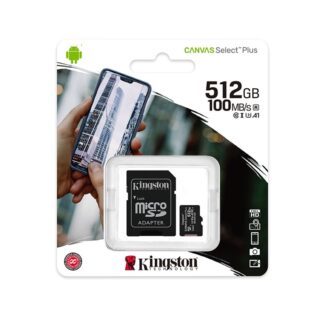 Kingston Canvas Select Plus microSDXC 512GB Class 10 U1 V10 A1 UHS-I με αντάπτορα