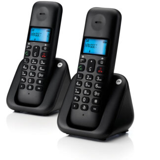 Motorola T302 Μαύρο (Ελληνικό Μενού) Διπλό ασύρματο τηλέφωνο με ανοιχτή ακρόαση
