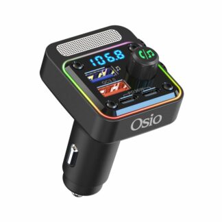 Osio OFT-4260BT Μαύρο FM transmitter και φορτιστής αυτοκινήτου με Bluetooth, USB Type-A, 2 Type-C, LED, Handsfree και θύρα δίσκου U – 54W
