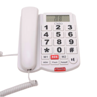 Osio OSWB-4760W Τηλέφωνο με μεγάλα πλήκτρα, ανοιχτή ακρόαση και SOS
