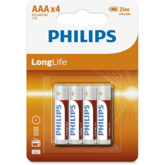 Philips R03L4B/GRS Μπαταρίες μεγάλης διάρκειας ζωής Zinc-Chloride 4 τμχ AAA