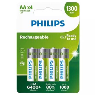 Philips R6B4A130/10GRS Επαναφορτιζόμενες μπαταρίες AA 4τμχ Blister 1300mAh