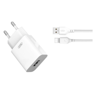 XO – L99 wall charger USB 2,4A + Type-C cable white